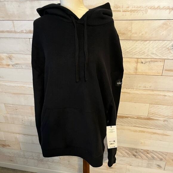 NWT Alo Yoga size S Triumph Restore black hoodie - Picture 4 of 12